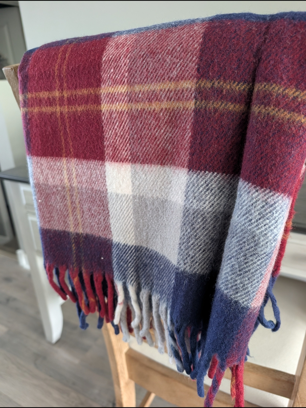 Faribo Faribault Woolen Mill Plaid Blanket 51x40 Fringe Cabin Rustic Camp Throw